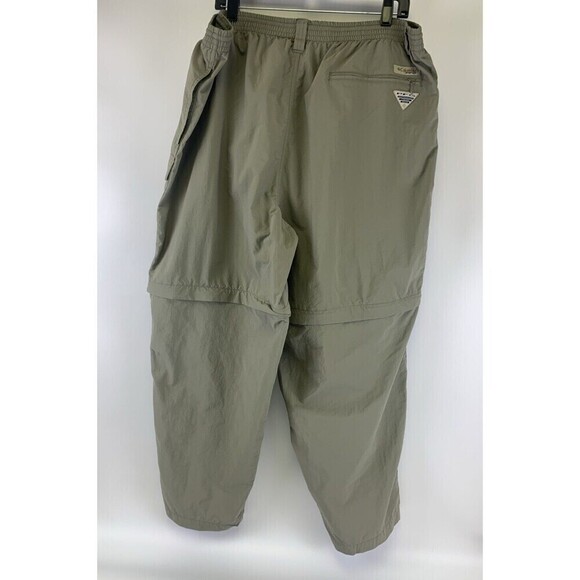 Columbia PFG Omni Shade Nylon Cargo Pants Drawstring Zip Off Leg Shorts Mens XXL - Picture 6 of 13